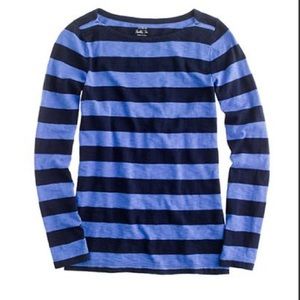 J. Crew Blue Painter Boatneck Tee in Stripe